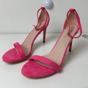 Bella Marie Pink Suede Stiletto Heels in Size 10